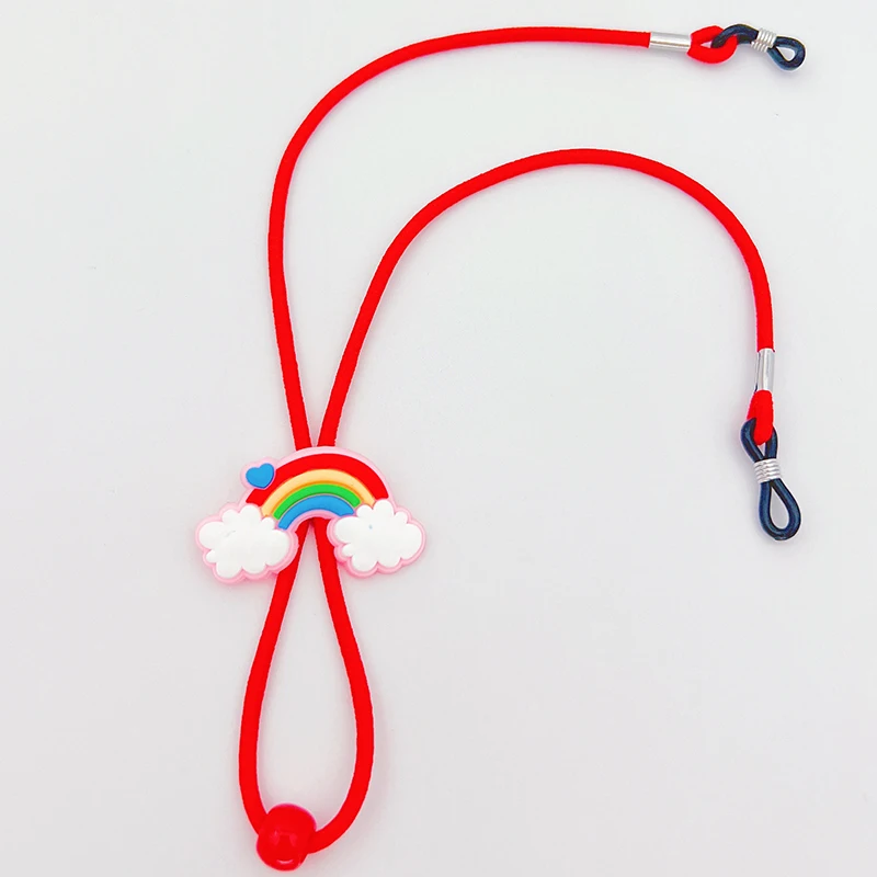Glasses Straps Glasses Chain Glasses Retainer Cartoon Nylon Elastic Glasses Chain For Child Eyewear Cord Kids Glasses Neck Strap Eyeglass Holder Band Strap pony