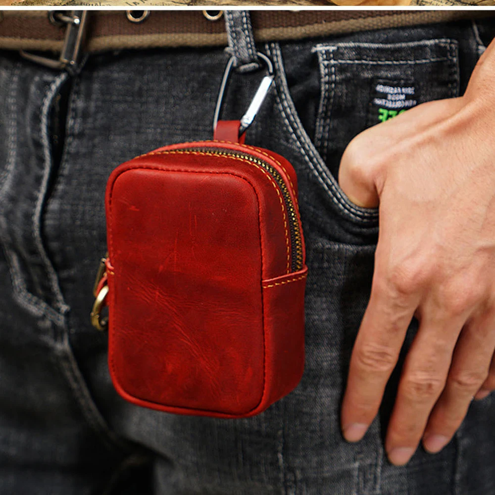 Leather Wallet Card Holder Belt Pouch Running and Outdoor