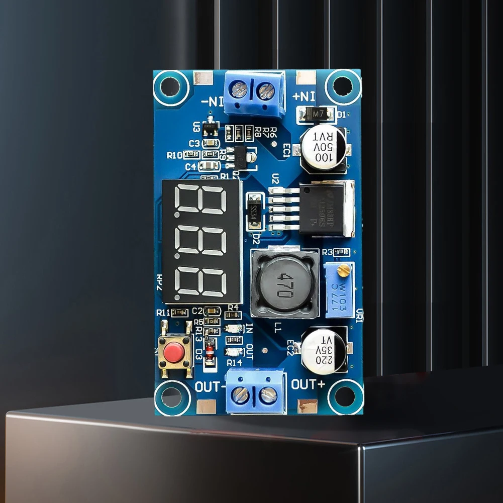 조정 가능한 LM2596 DC-DC 벅 레귤레이터 모듈 4.5-40V 입력 1.25-37V 출력(LED 전압계 포함) 고효율