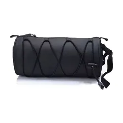 Compact Multi - Functional Cycling Bag in Durable Oxford Fabric - Black (Black)