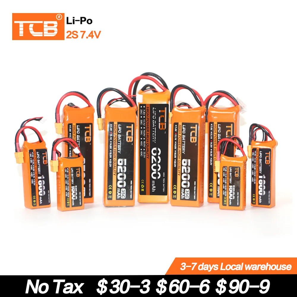 

NEW 2S 7.4V 1500 1800 2200 3300 4000 5200 6000mAh 25C 35C 60C RC LiPo Battery For RC Airplane Quadrotor Boat Drone 2S Batteries