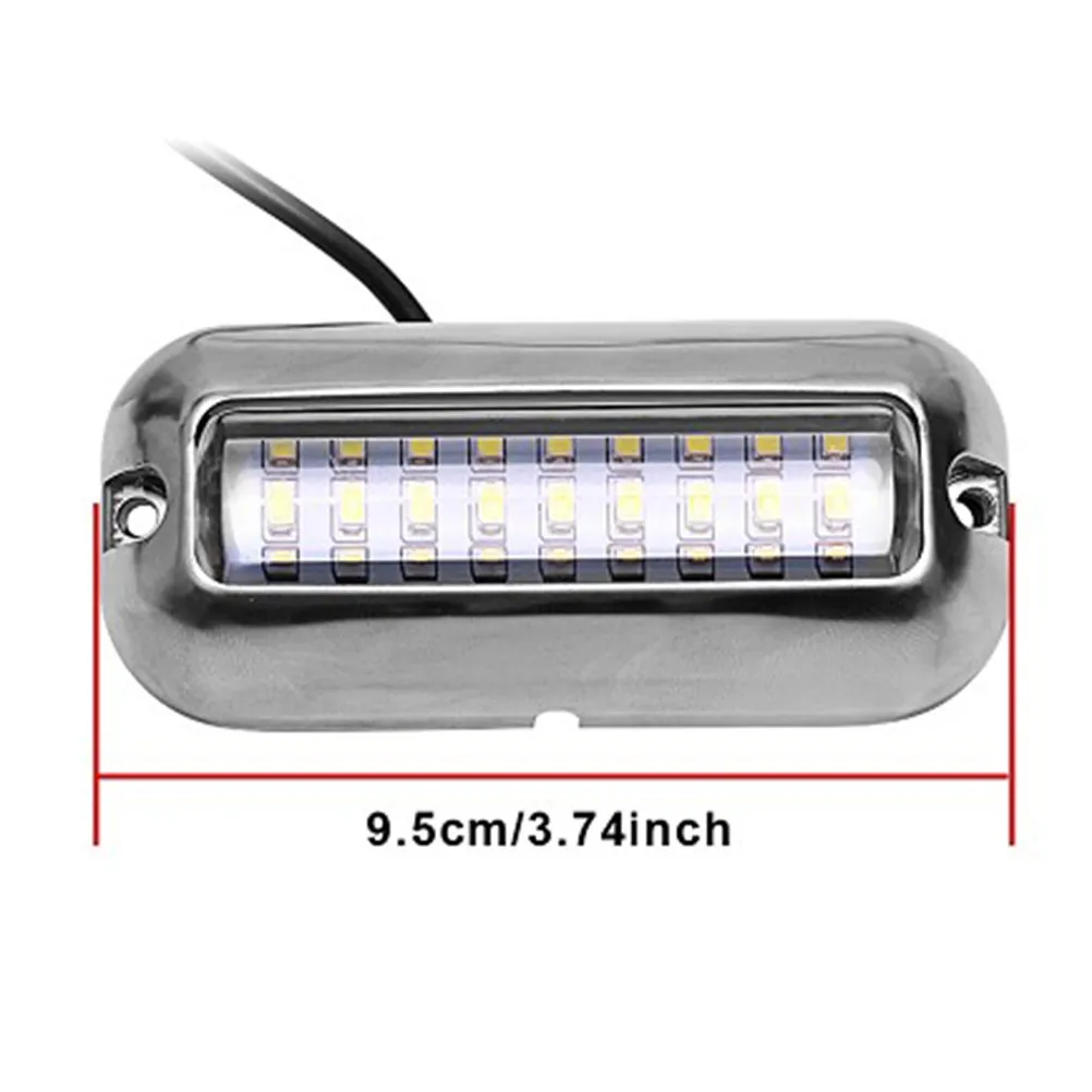 50W 27 LED 수중 브리지 라이트 스테인레스 스틸 해양 선박 램프 플러시 마운트 방수 밝은 파란색 보트 및 선박용
