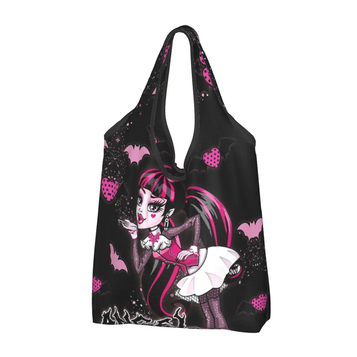 Sacchetti Della Spesa Gotici Draculaura Durevole Grande Riutilizzabile Riciclare Pieghevole Heavy Duty Monster High Shopping Tote Bag Attaccato