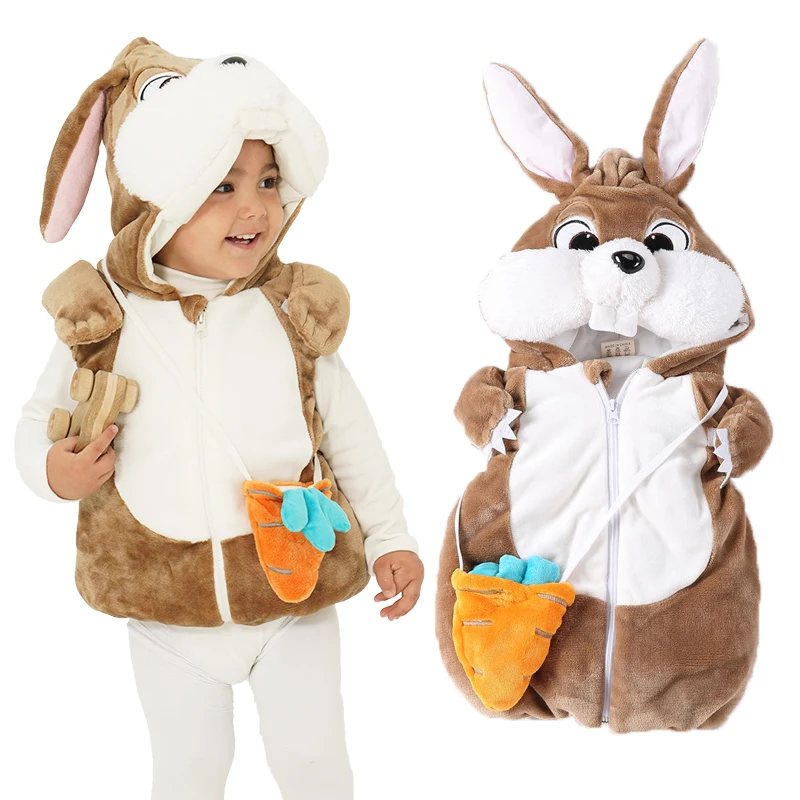 

Umorden Halloween Purim Easter Infant Toddler Rabbit Bunny Costume Hoodie Vest With Carrot Winter Thickening 2 Color 1-2T 2-3T