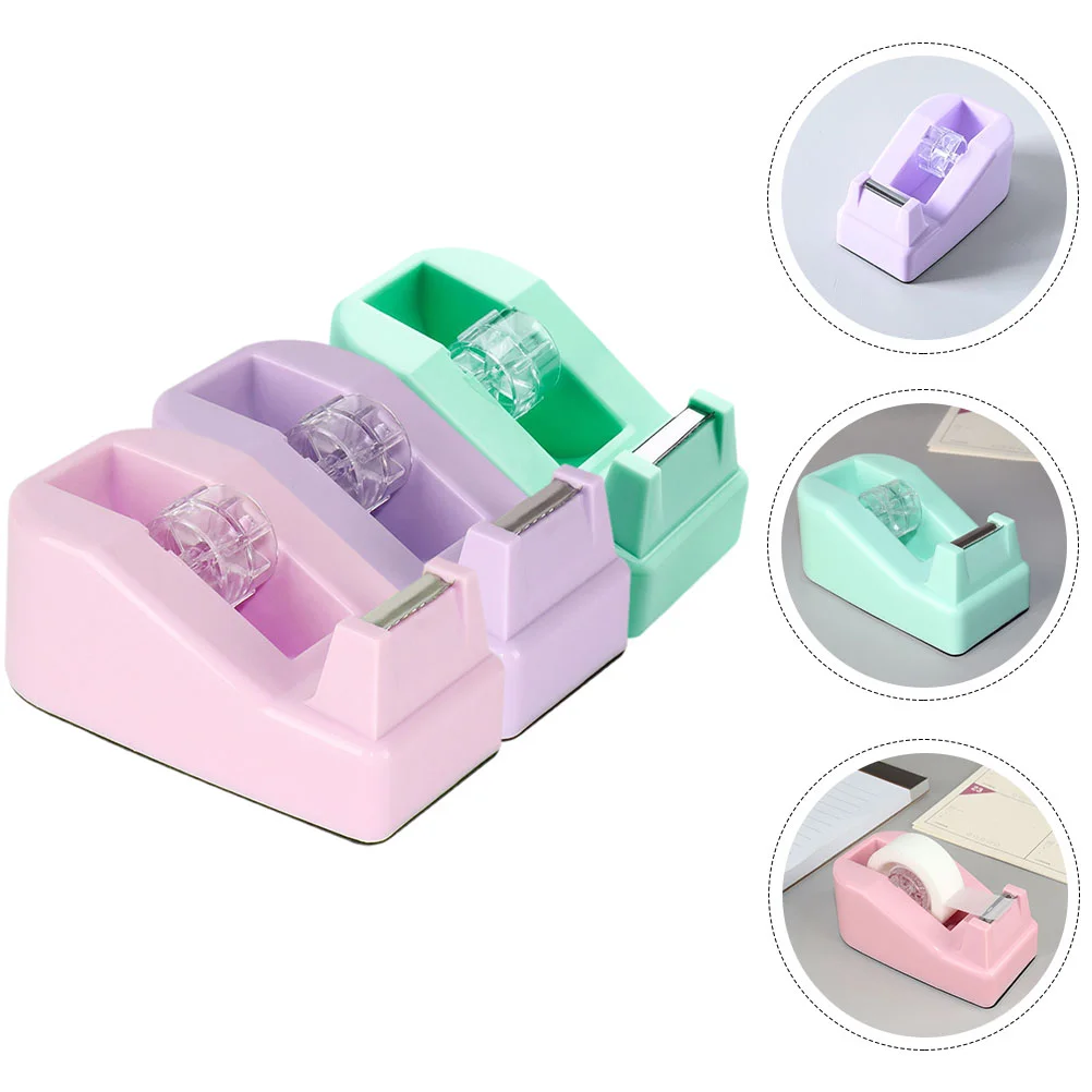 

3 Pcs Tape Holder Desk Dispenser Desktop Professional Household Sticker Small