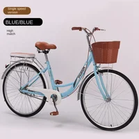 Grylls Bicicleta vintage de una sola velocidad para hombres y mujeres, ligera, para adultos, bicicleta con ruedas Happy Baby 24 "26" - Imagen 3
