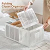Wardrobe Clothes Organizer With Detachable Dividers 7 Grids Folding Clothes Organizer For Closet Storage For Jeans Socks Shirts 2