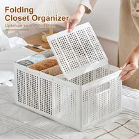 Wardrobe Clothes Organizer With Detachable Dividers 7 Grids Folding Clothes Organizer For Closet Storage For Jeans Socks Shirts 2