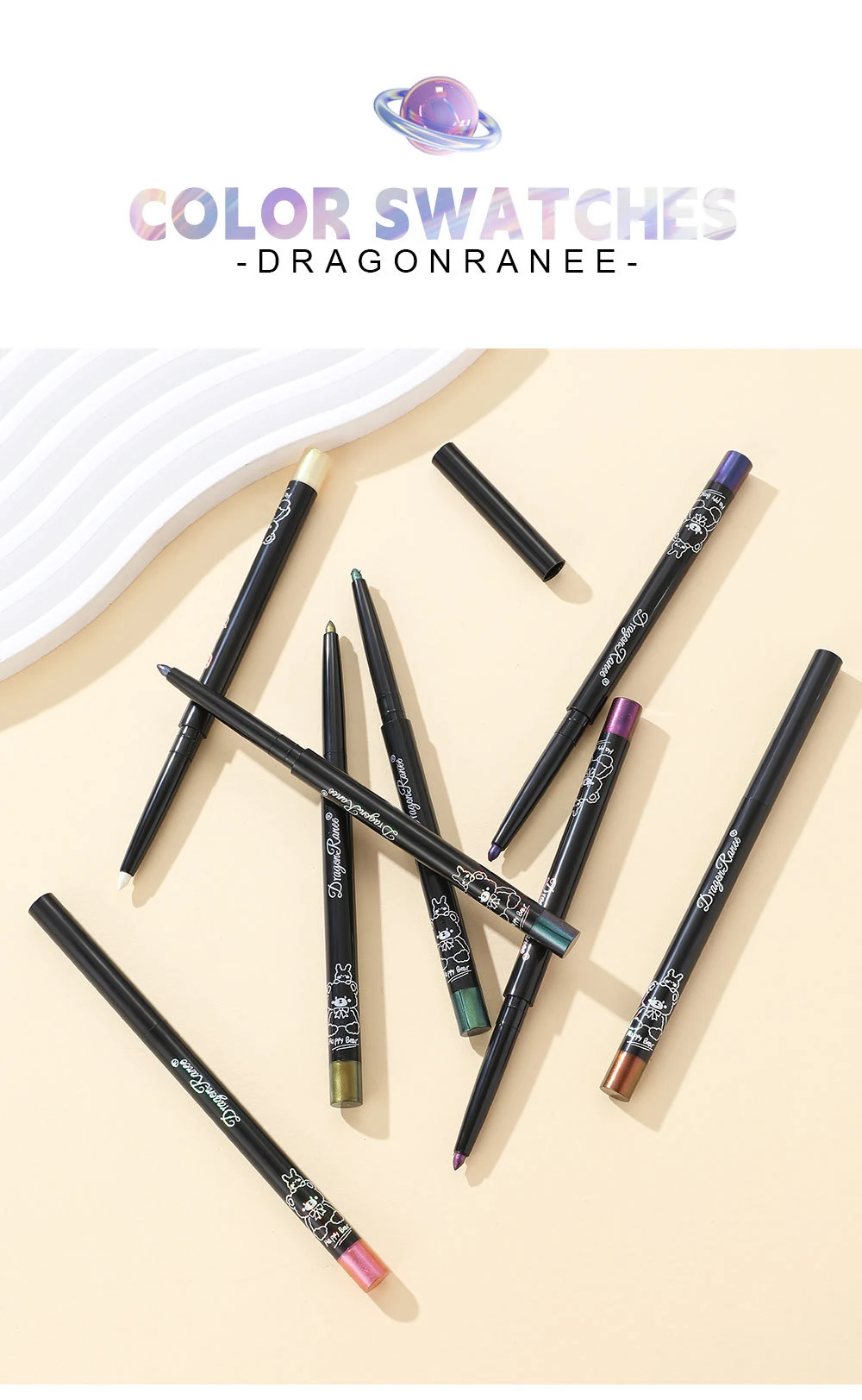 Perlglanz Aurora Eyeliner Stift Wasserfest Metallic Glitzer_voghion.com