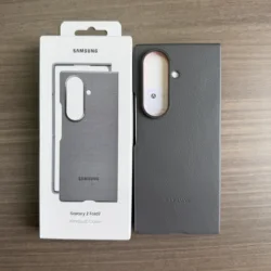Luxury Leather Phone Case - Thin Shockproof Back Bumper Protection Coque Shell - Galaxy Z Fold 7 (Grey)