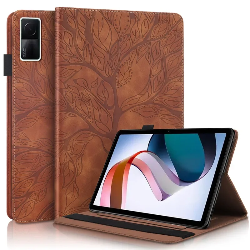 Funda For Redmi Pad SE 2023 Case Imprinted Tree PU Leather Stand Back Silicone Shell For Xiaomi Redmi Pad SE 11 Cover