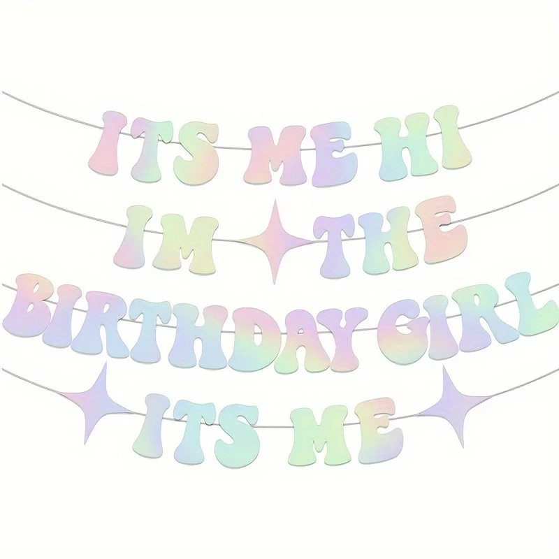 그것은 나 안녕하세요 나는 생일 소녀입니다 그것은 나 배너, DIY 없음 반짝..