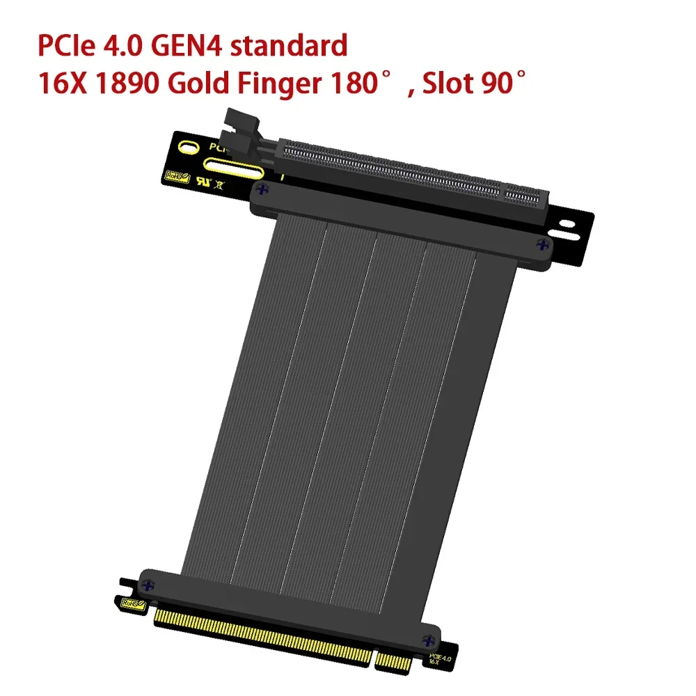 Cabo Extensor de Placa Gráfica Universal Alta Velocidade Placa de Vídeo Chassi Vertical Atx Rtx3090 Rtx4090 Gpu Pci-e 4.0 16x Gen4 Novo - Imagem 2