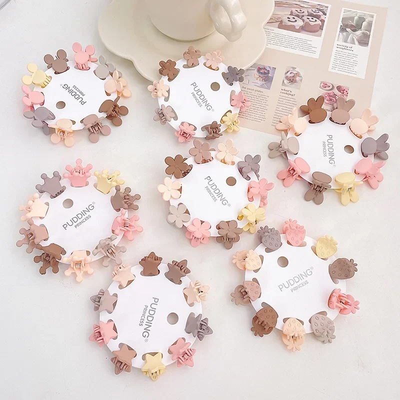 10PCS Cute Star Butterfly Candy Small Hair Claw Crab Hair Clips Girls Childs Mini Cartoon Hair Clamps Baby Hair Accessories Sets 4