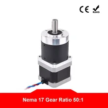 

Nema 17 Stepper Motor L=39mm Gear Ratio 50:1 High Precision Planetary Gearbox 4-lead Extruder Gear Motor 1.68A CNC 3D Printer