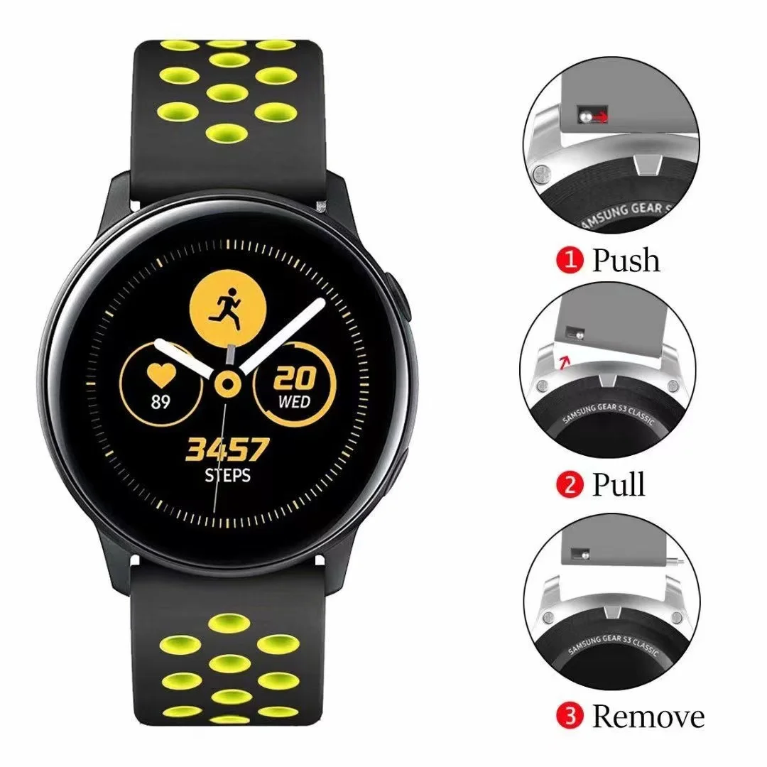 Silicone Sports Breathable Bracelet Strap - 20mm/22mm
