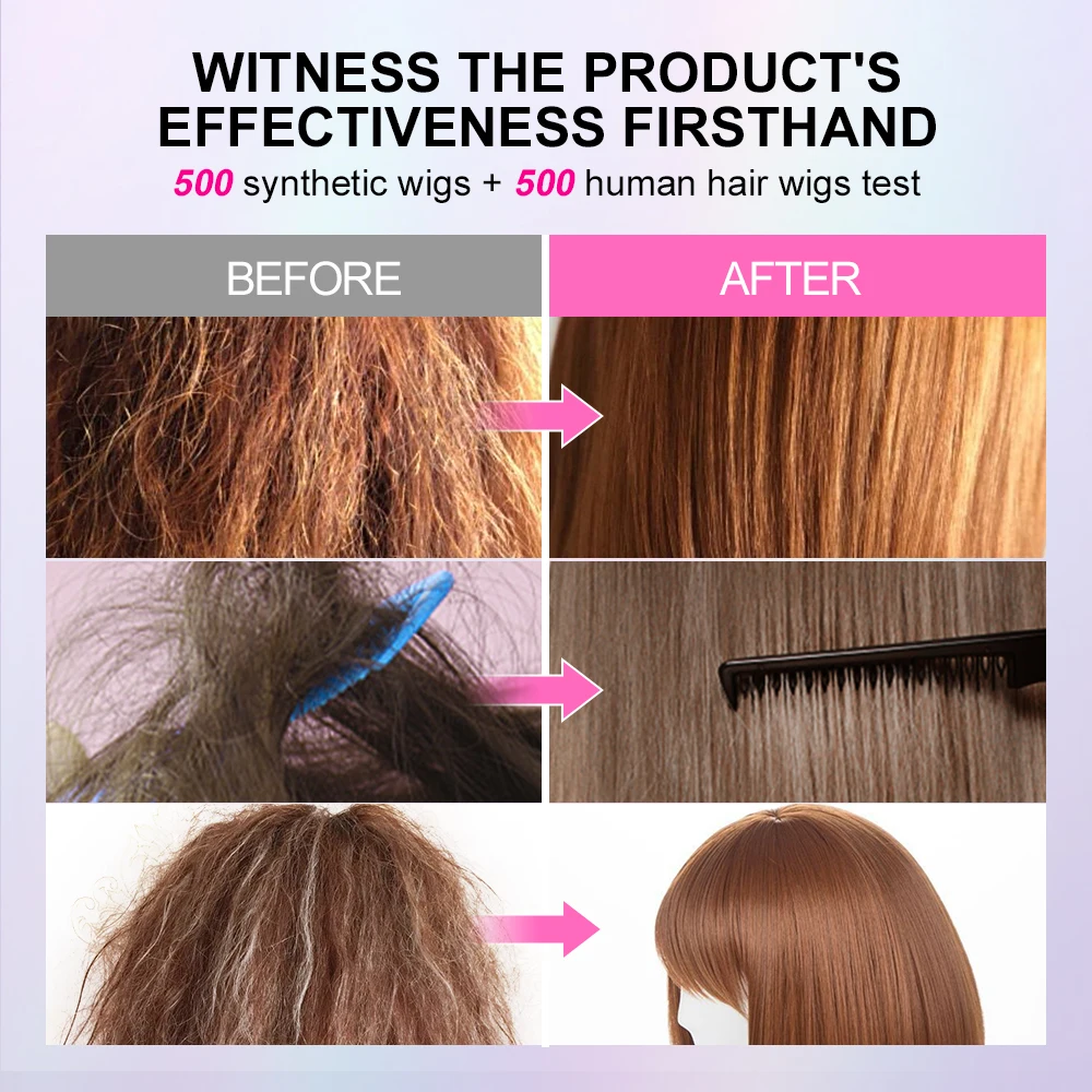 PURC Leave-In Wig Detangle Spray Coconut Oil Anti-Static Heat Protectant for Human/Synthetic Hair Smoothing Softness Anti-Frizz