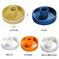 Ceramic Candle Holder Tray Easy To Clean Artistic Candlestick Minimalist Round Palo Santo Incense Burner Home Decoration 6