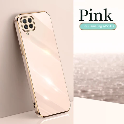 Plating Protective Cover For Samsung Galaxy A22 4G/5G Case Soft Silicone Shockproof Fundas SumsungA22 Sansung 22A A 22