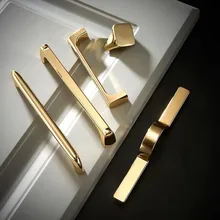 

Luxury Handles Simple Gold Door Handles Cabinet Knobs Drawer Pulls Kitchen Door Knobs and Handles for Furniture Hardware