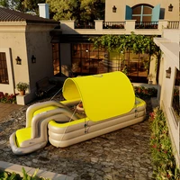 Piscine gonflable pliante pour enfants, fête en plein air familiale, pare-soleil, toboggans pour bébés 3