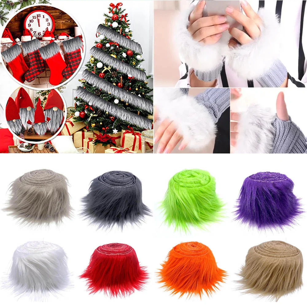 1.5M Faux Fur Ribbon Tapes DIY Apparel Sewing Fluffy Trim Trimming Fabric Sewing Costume Stripe Plush Fur Supplies Home Decor fur fabric