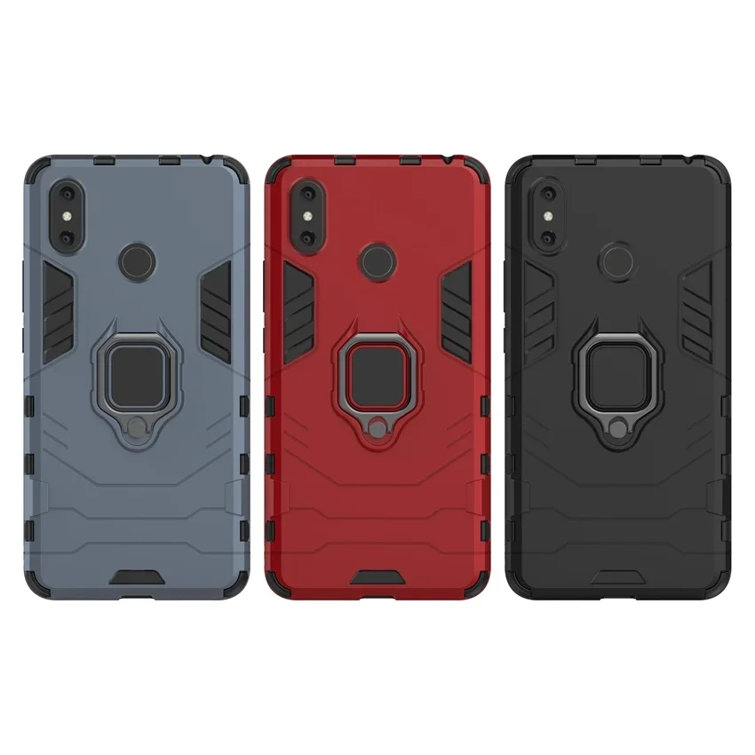 Hybrid Shockproof Case with Magnetic Car Holder and Kickstand in Soft Bumper Design