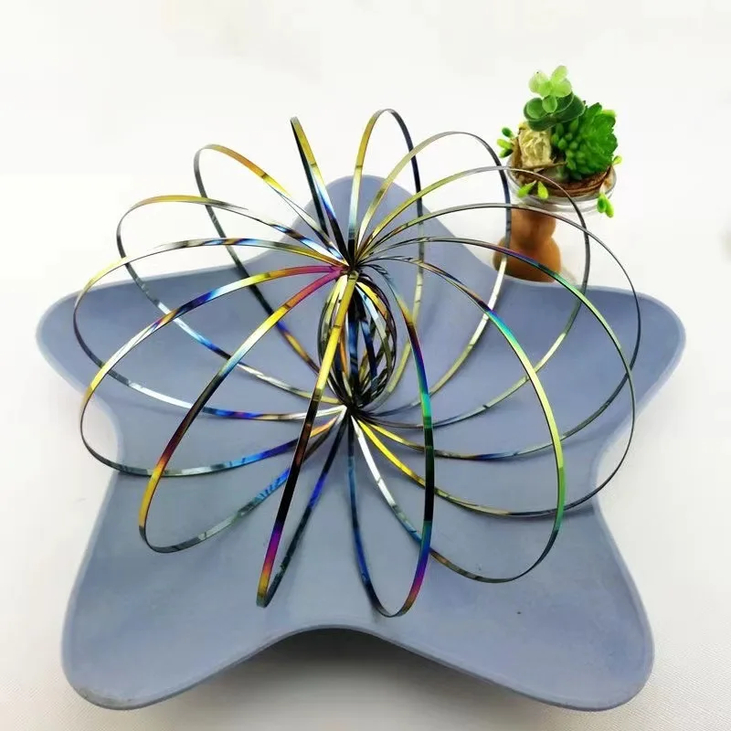 Flowtoy Magic Fidget Ring Toroflux 놀라운 흐름 링 장난감 키네틱 스프링 장난감 재미 있은 야외 게임 지능형 장난감 Fidget Kids Gift