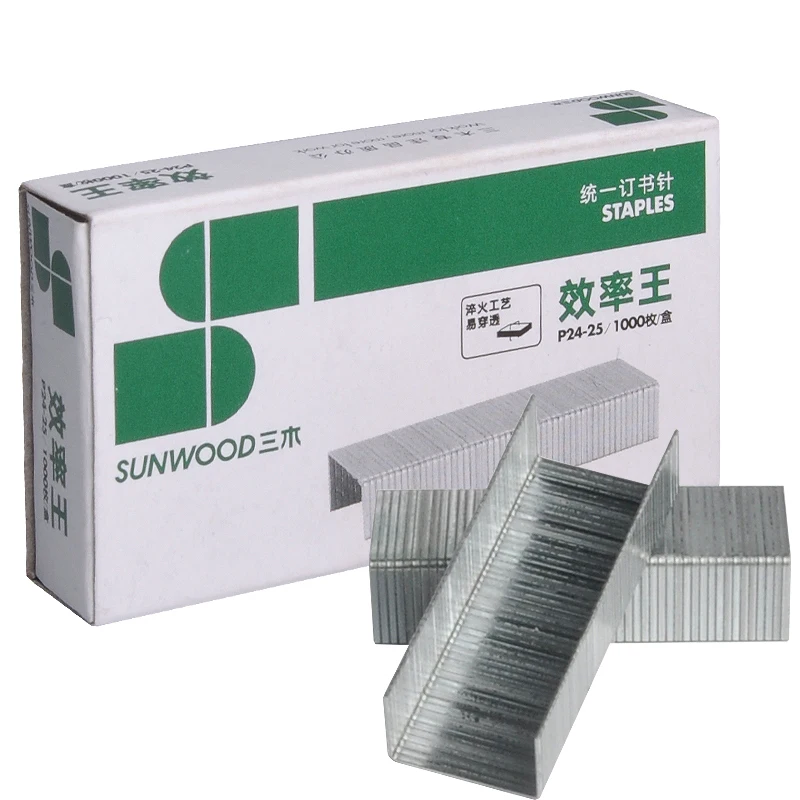 

Efficiency King Series No.12 Universal Staples 1000 Pieces/Box 10 Boxes Pack SUNWOOD P24-25