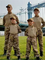 Uniforme tactique pour garçons, ensembles de vêtements de chasse, combinaisons de Camouflage Airsoft pour enfants, entraînement de randonnée en plein air Parent-enfant 2