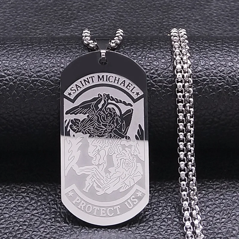Collana Di San Michele Arcangelo Con Medaglia – Amuleto Di Protezione In Acciaio Inox | Regalo Cattolico Per Uomini E Donne