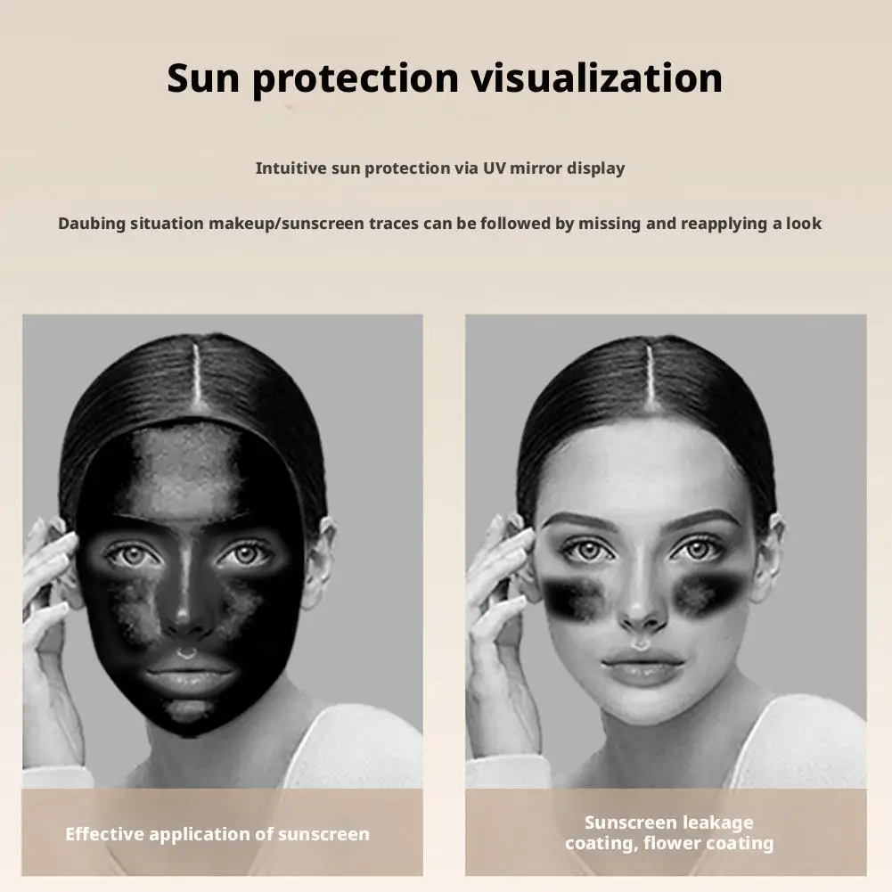 자외선 차단제 테스트를 위한 UV 카메라 자외선 차단제 카메라 피부 보호를 위한 디밍이 가능한 LED 조명이 있는 확대 여행용 거울