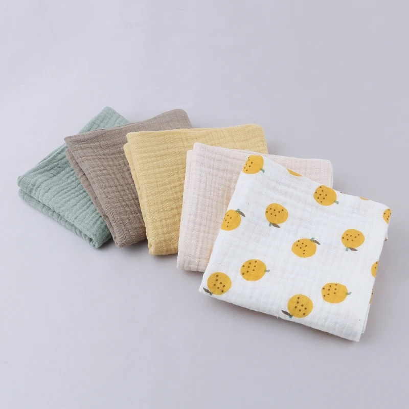 5pcs/Set Square Cotton Baby Face Towel Handkerchief Soft Absorbent Gauze Baby Towel Kids Feeding Bibs Burp Cloths 30x30cm