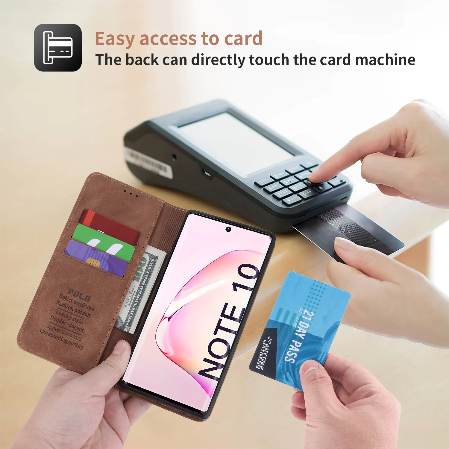 Premium PU Leather Flip Wallet Cover Case