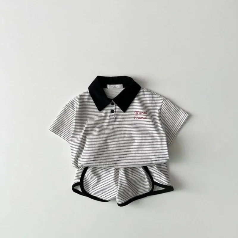 2Pcs Kids Clothing Set Summer Short Sleeve Sports Suit for Girls Boys