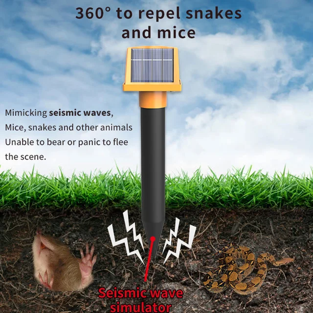4Db Napenergia Egér Mole -Ismétlő Ultrahangos Sonic Kártevőirtó Kerti Elektronikus Farm Udvari Kígyó Egerek Rágcsáló Eszköz - Image 2