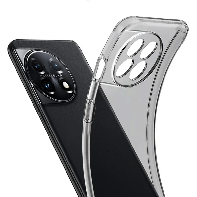 Ультратонкий прозрачный черный силиконовый чехол для Oneplus 11 10 9 8 Pro 8T 9R Ace Raicing 2 2 2V Дизайн бампера из искусст...