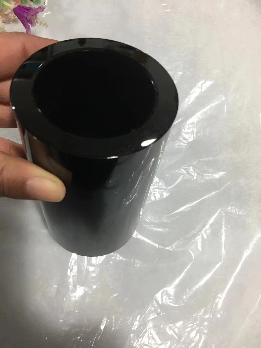 

1pc Natural Stone Black Obsidian Shape Bowl Crystal Ashtray and tubular penrack Healing Crystal Stone Home Ornaments Room Decor