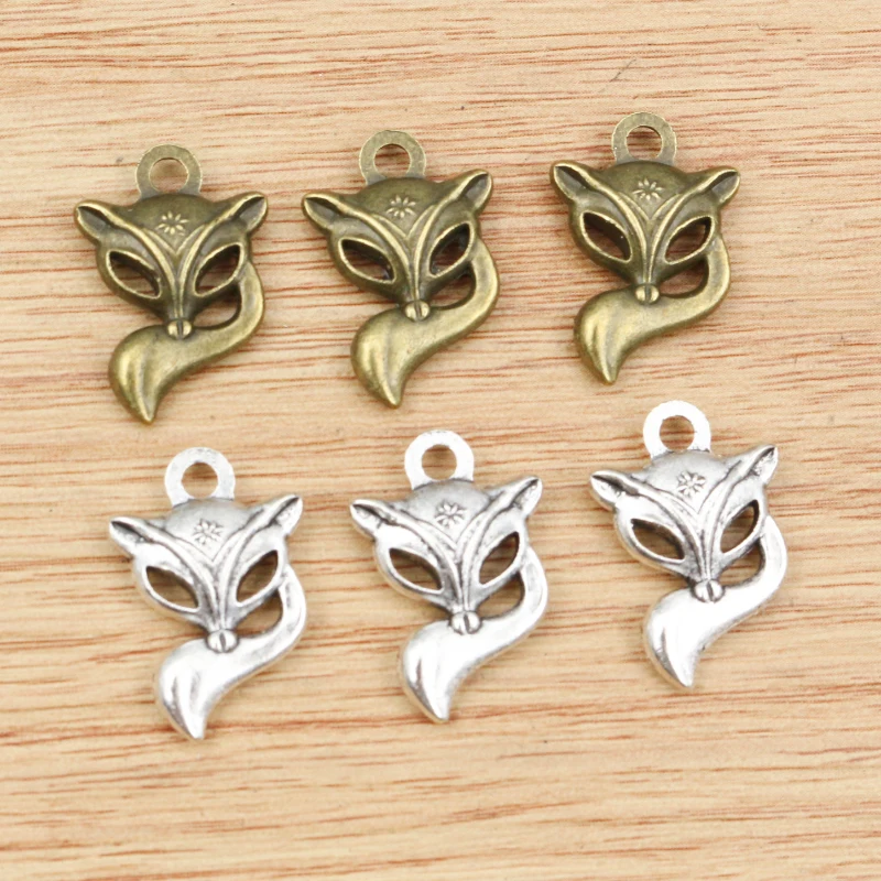10pcs 20x14mm Antike Silber Überzogene Bronze Farben Überzogen Fox Handgemachte Charme Anhänger: DIY für armband halskette