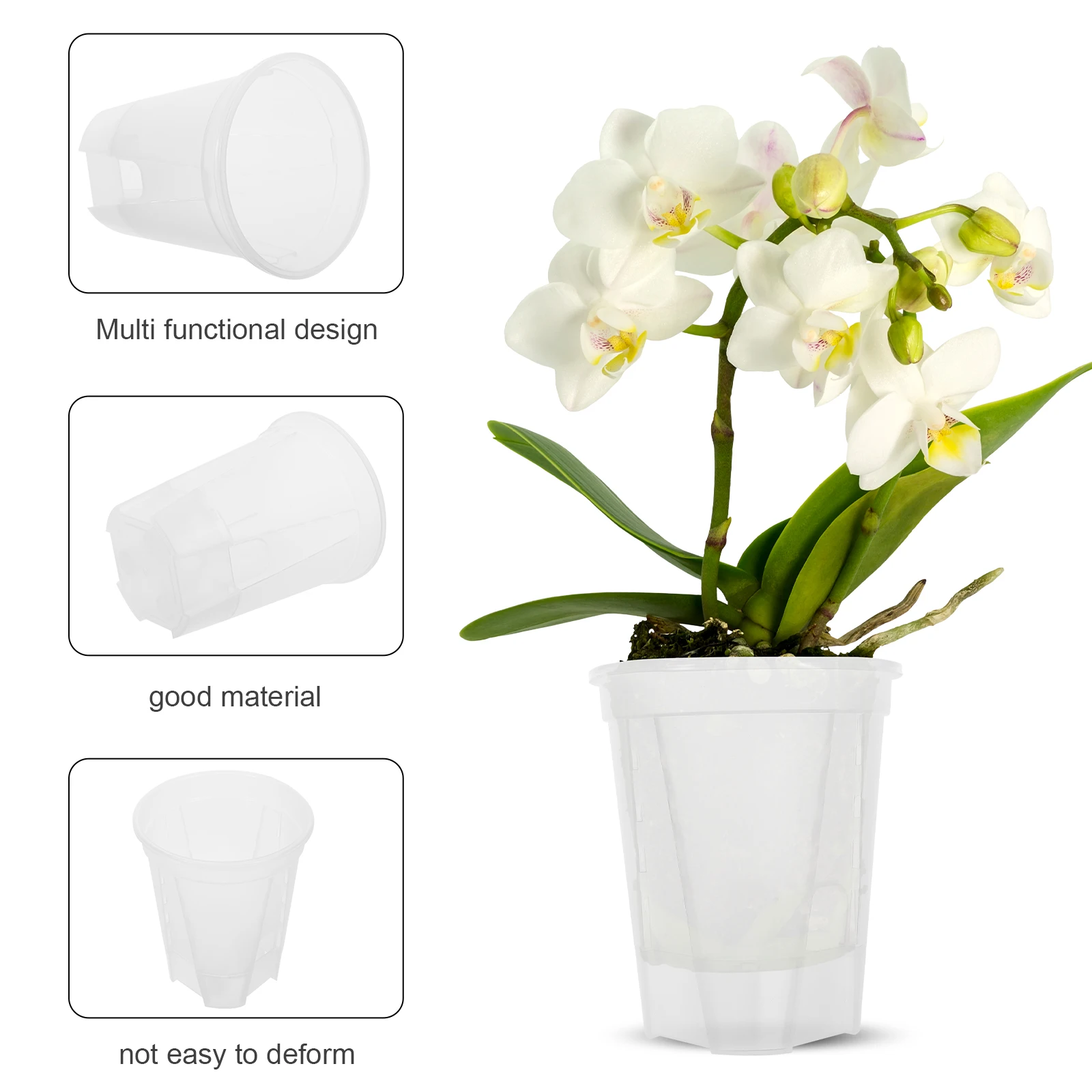 5Pcs Self Watering Flower Pot flower pot hydroponic flower pot plant pot For Indoor Plants Automatic Water-absorbing Flower Pot Orchid Pot Self Watering Plant Container