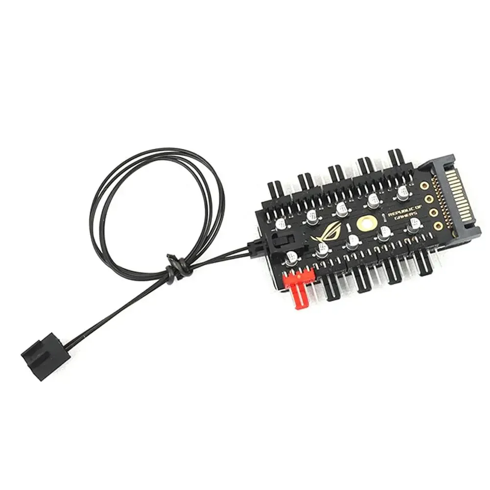 Motherboard 4 Pin PWM 1 to 10 Cooler Fan HUB Computer Splitter Extension 12V Power Supply Socket PC Speed Controller Adapter