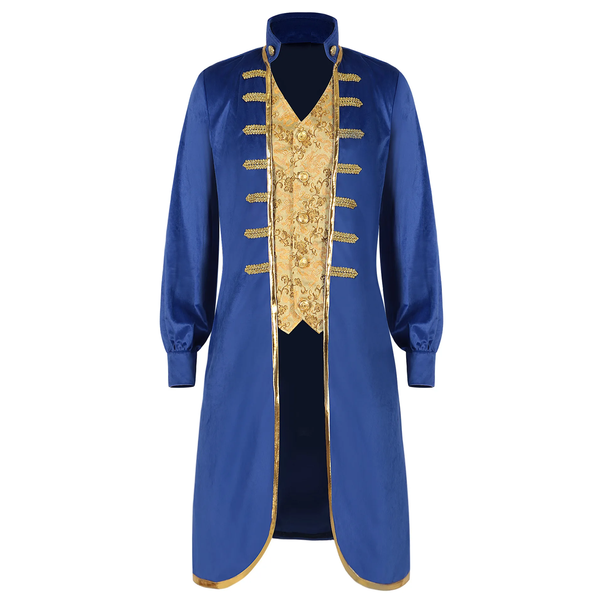 Mens Medieval Tailcoat Jacket Embroidery Vintage Gothic Steampunk Tuxedo Pirate Victorian Frock Coat Uniform Halloween Costume