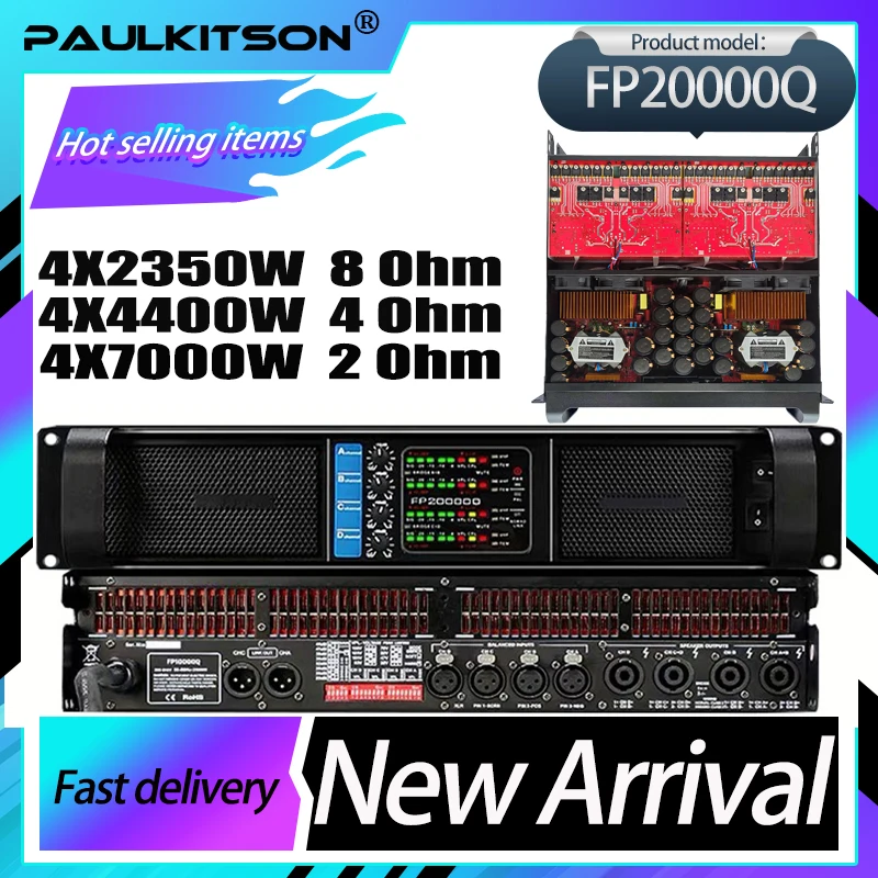 폴킷슨 FP20000Q 오디오 파워 앰프 4채널 4x1350W 10000와트 라이브 쇼 ..