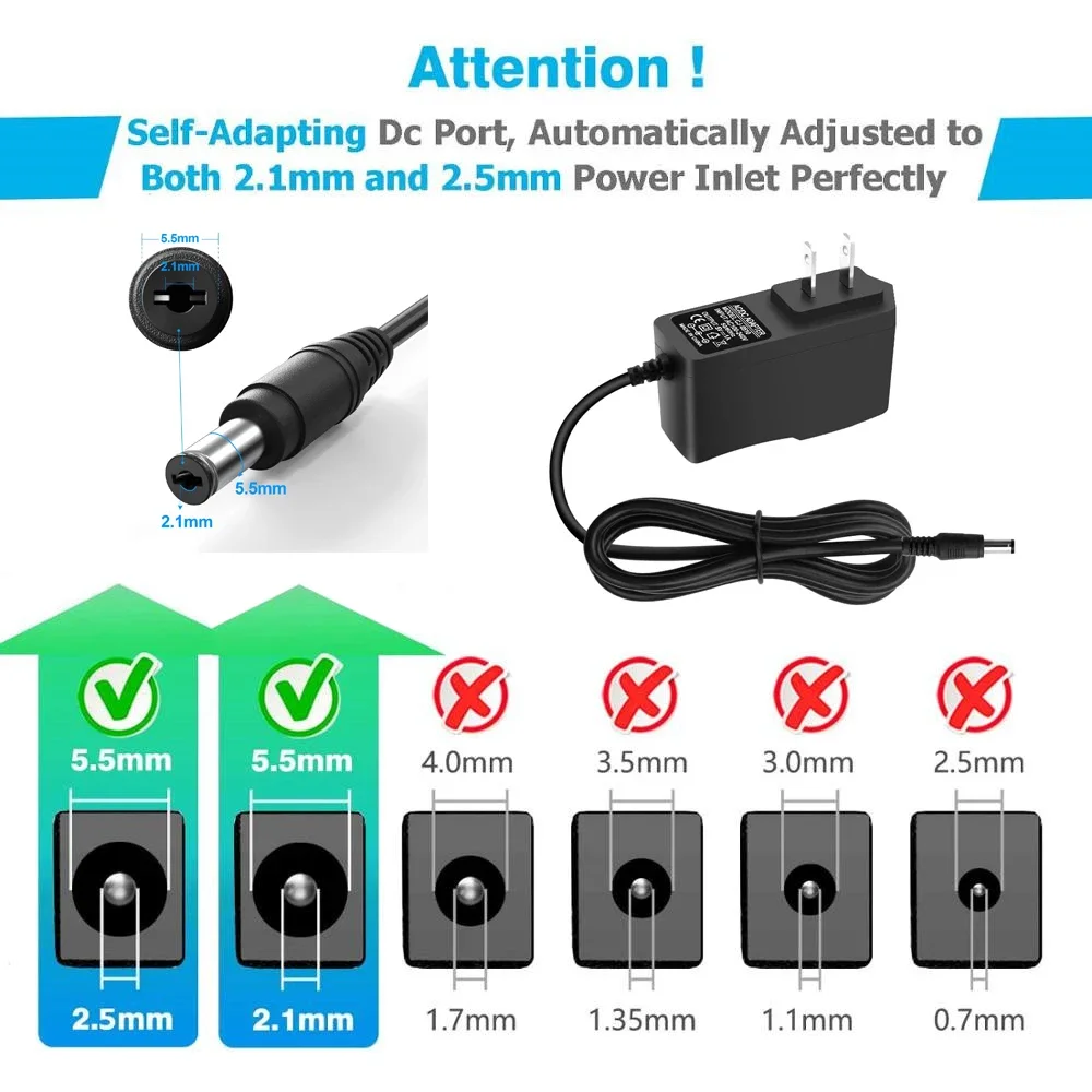 รูปสินค้า Universal Power Adapter 5.5*2.1/2.5mm ใช้งานได้ทั่วโลก EU US AU UK