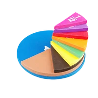 51Pcs EVA Round SquareShaped Fractions Circles Instrument Math Educational Toys Math Learning Tool Student Teaching Gifts 1