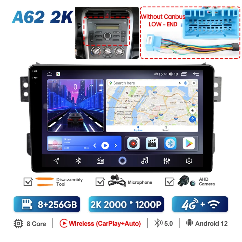 Opel Agila / Suzuki Splash 2008-2014 carplay en Android navigatie