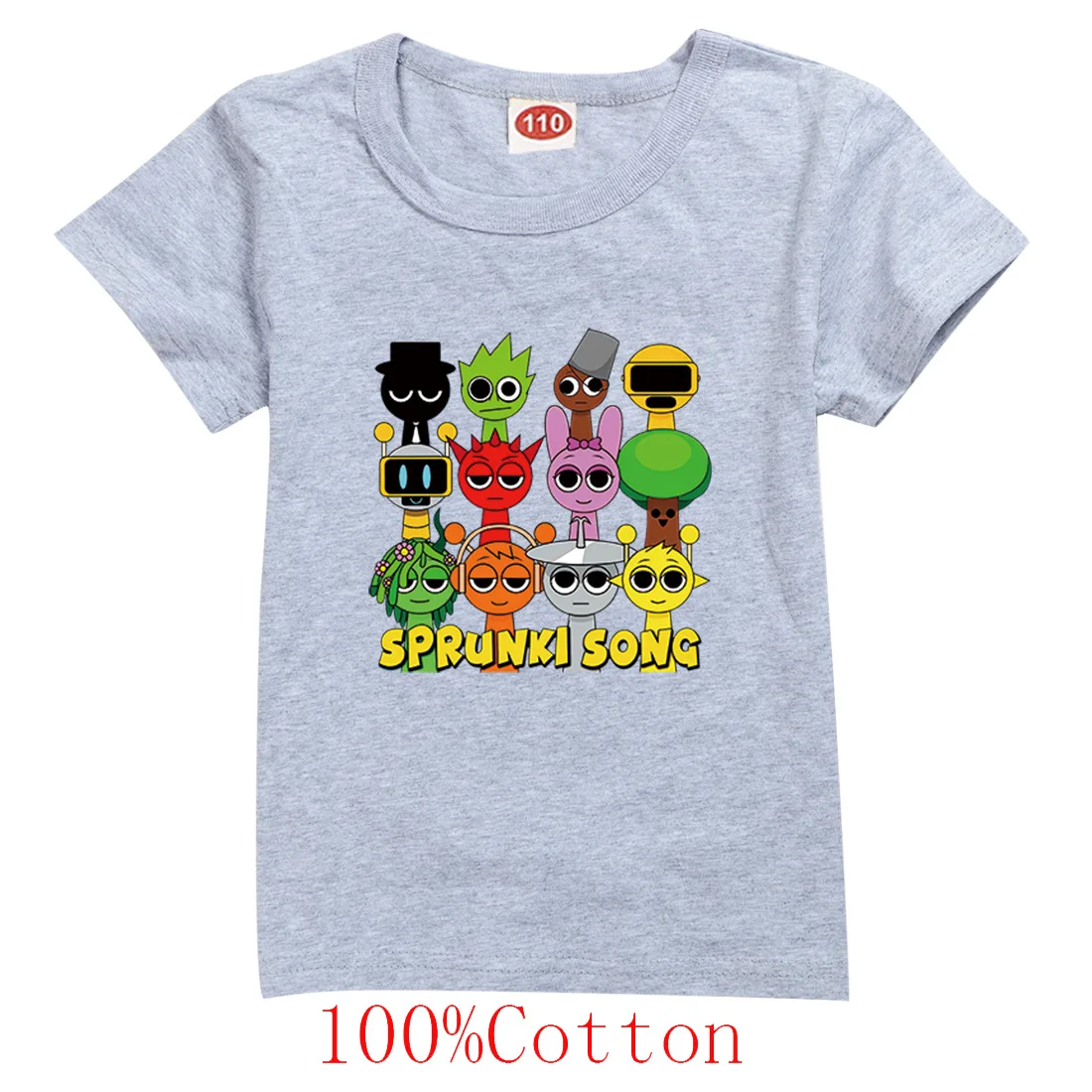 Spunki Song music Incredibox Children's Short Sleeve T-Shirt Horror Game Tops Cartoon Clothes Tees for Girls and Boys 2
