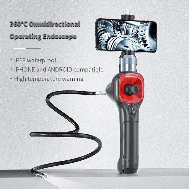 360° Articulating Borescope 4 Way Endoscope Inspection Camera for