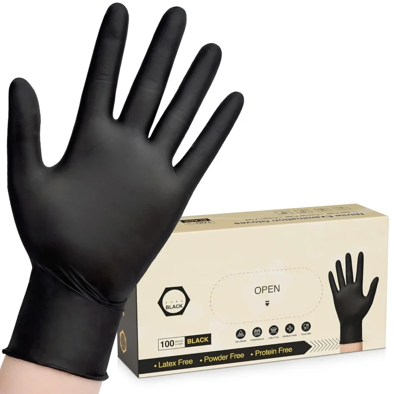 Black Nitrile Gloves 20PCS Disposable Gloves for Household Cleaning Kitchen Dishwashing Work Tattoo SPA Latex Free