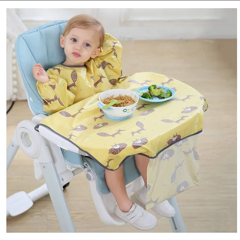 

Non Dirty Seat Cushion Baby Dining Chair Tray Leak Proof Rice Bib Children's Covering Clothes Self Feeding Meal Cushion